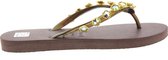 Dames Slippers Uzurii Flower Aby Taupe - Maat 42