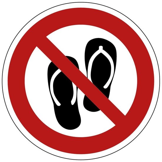 Signe pas de chaussons à porter - plastique 100 mm | bol