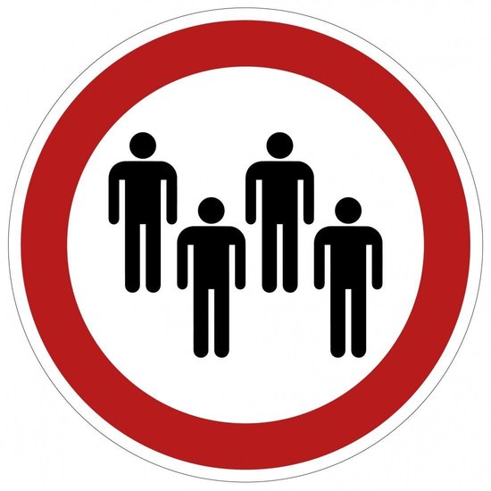 Verboden voor groepen bord - kunststof 150 mm