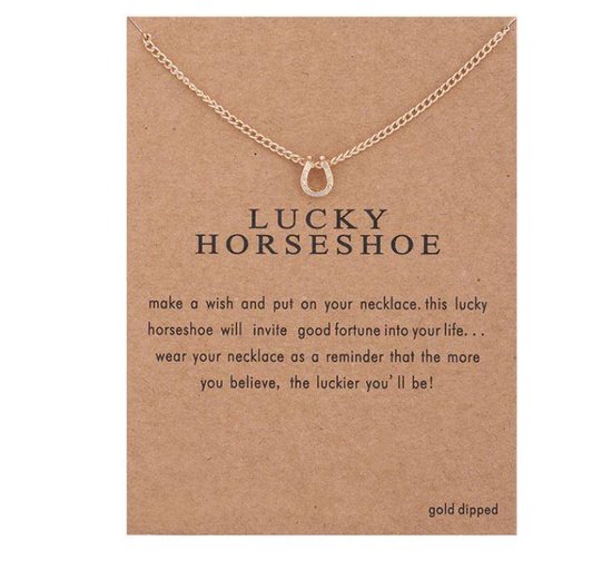 Akyol - lucky horseshoe wensketting- goudkleurig- leuk cadeau om te geven of te krijgen