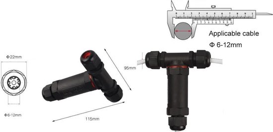 ZHOFONET Kabelconnector, stekker, 12 V, 3-polig, elektrische aansluiting voor auto, waterdichte snelkoppeling met 16 AWG-kabel voor auto's