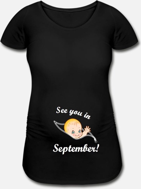 Zwangerschaps T-shirt See you in September maat S