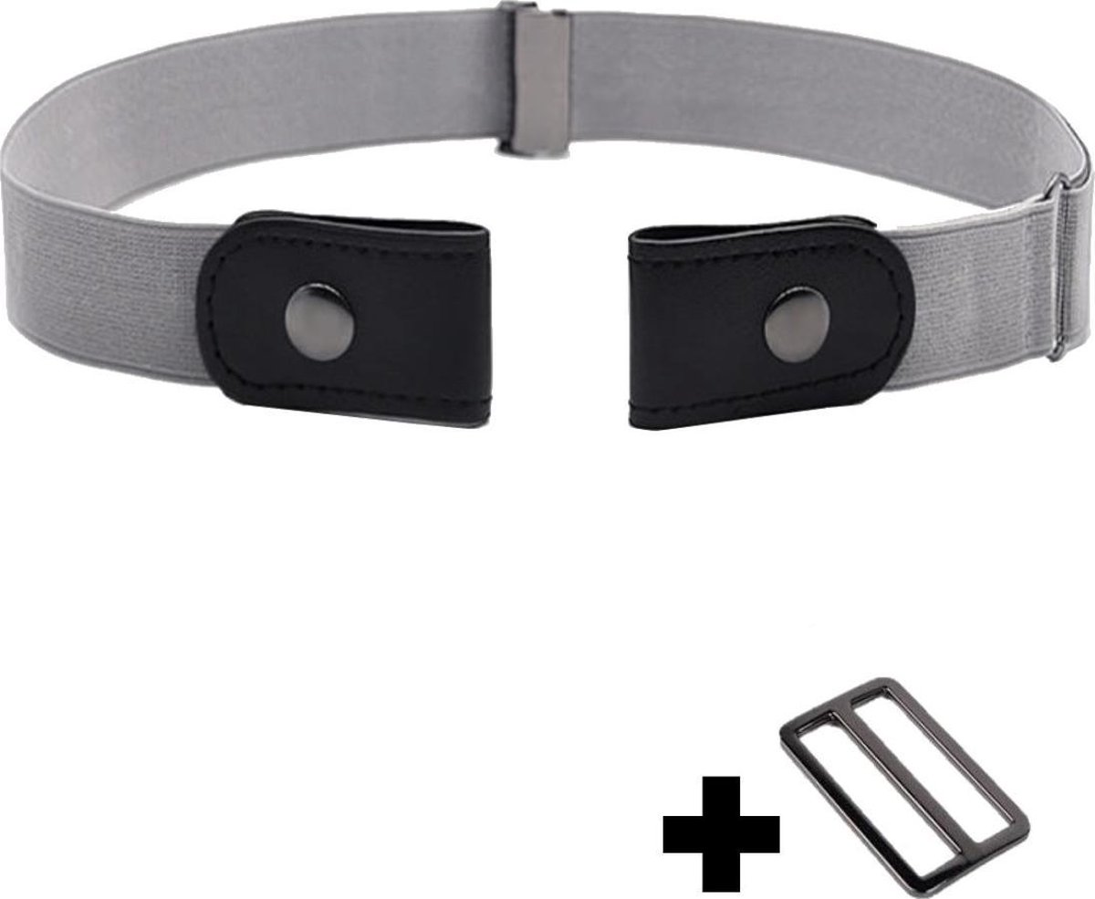 Fako Fashion - Riem Zonder Gesp - Gespvrije Riem - Elastische riem - Rekbare Riem - Broekriem Zonder Gesp - Stretch Riem - Zwangerschapsriem - Grijs
