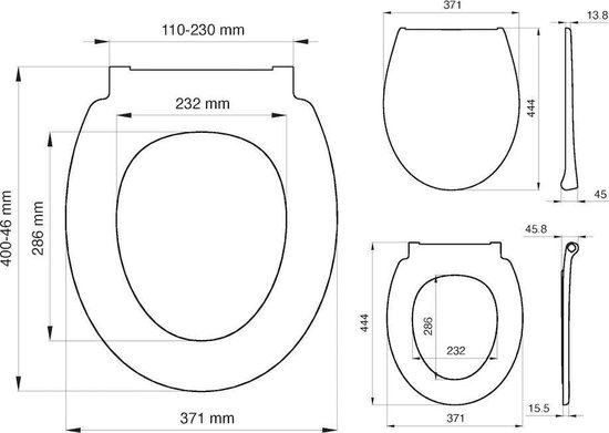 Tiger Pasadena - WC bril - Toiletbril met deksel- Softclose - Easy Clean functie - Thermoplast - Wit - Tiger