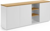 Kave Home - Abilen eikenfineer en wit gelakt dressoir 180 x 75 cm FSC 100%