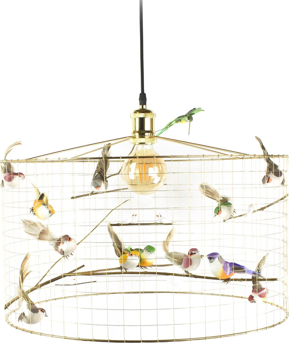 Hanglamp met vogeltjes-Goud-Landelijk-Woonkamer-Slaapkamer-Hal-Kantoor-Ø50 cm.