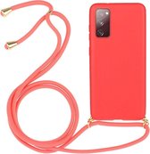 Lunso - Backcover hoes met koord - Samsung Galaxy S20 FE - Rood