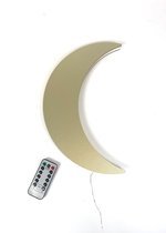 ByKemme® LED Volle Maan Lamp Goud 33,5 cm - Maanlamp - met Afstandsbediening - met Dim Functie - met Timer Functie - Moon lamp - Moon - Kinderkamerlamp - Baby Lamp - Wand Lamp - Nachtlamp - K