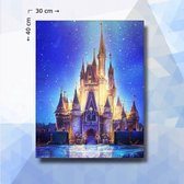 Diamond Painting pakket Disney Kasteel - vierkante steentjes - 30 x 40 cm