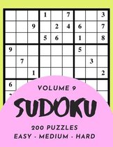 Sudoku 200 Puzzles Easy Medium Hard Volume 9: Sudoku For Adults - Answer Key Included