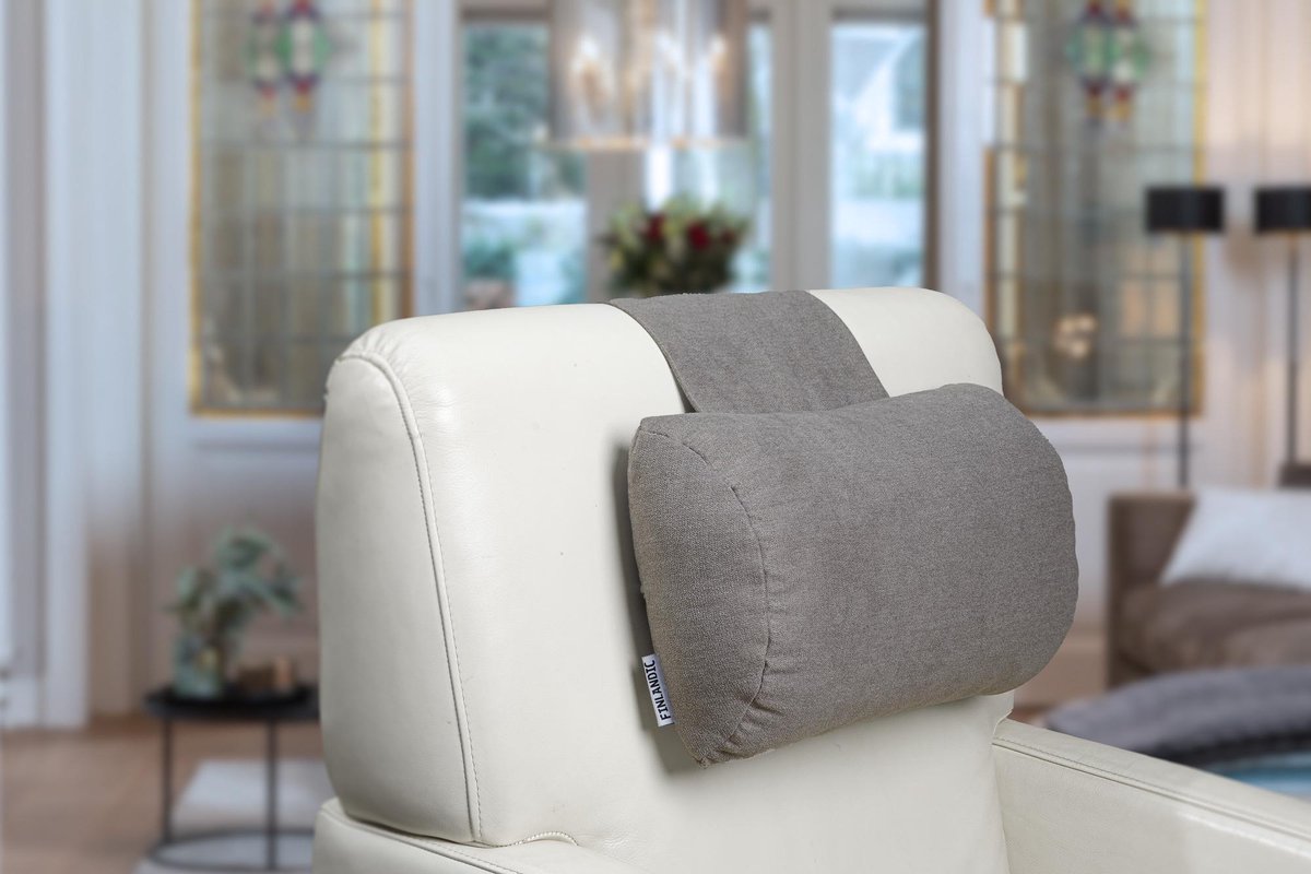 Finlandic hoofdkussen F01 taupe voor relax fauteuil- luxe nekkussen met  contragewicht... | bol.com
