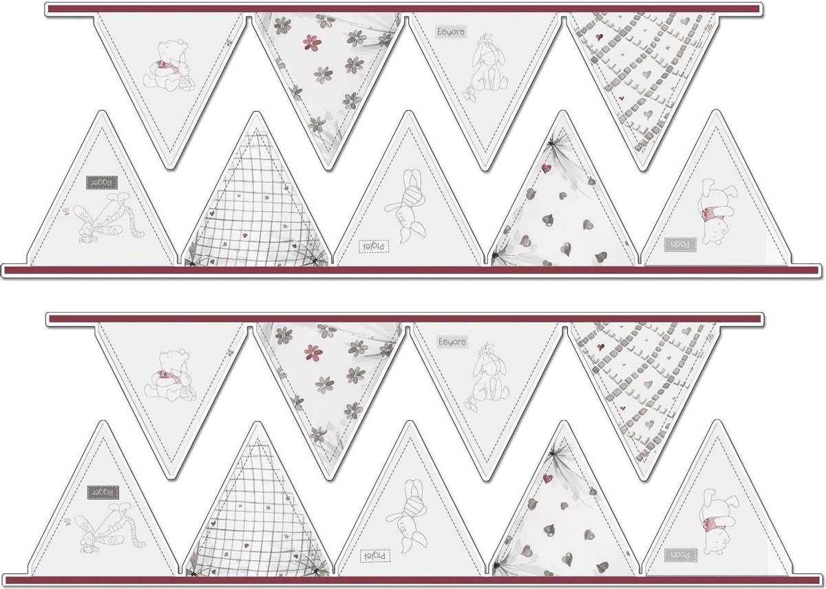 Winnie de Poeh - Muurstickers - Rood - 2x 25x68,5 cm