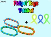 Orby® Fidget Toys Pakket 6-delig - 3x Wacky Track - 3x Monkey Noodles - Fidget Toys Pakket onder de 15 euro - Fidget Toys - Fidget toys box/set - Tiktok