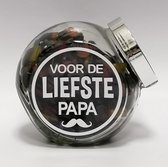 Snoeppot - Vaderdag cadeau, gevuld met drop winegum duo's- "voor de liefste papa"