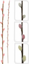 6x Roze wilgentakken/katjestakken kunstbloemen 77 cm - Woondecoratie/accessoires - Kunstbloemen - Nepbloemen - Kunsttakken - Wilgentakken - Katjestakken