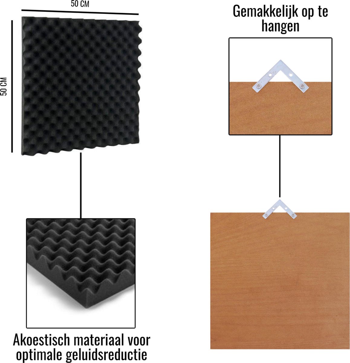 Geluidsisolatie Ophangbaar Geluidsdemper 50 x 50 cm