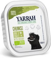 Yarrah - Natvoer Hond Kuipje Chunks met Kip & Groenten Bio -  14 x 150 g