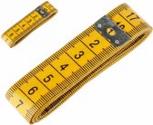 2x meetlint geel - beide zijden centimer - glasvezel - lintmeter - sterk