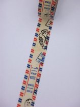 Washi Tape Air Mail - 10 meter x 1,5 cm. Masking Tape Luchtpost - Bulletjoural Tape - Tape voor Srapbooking