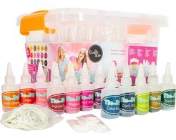 foto van Crafts&Co Tie Dye Set /Tie Dye Kit -Tie Dye Verf - 15 Kleuren - Textielverf - Hobbyverf - DIY Knutselen