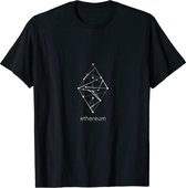 Ethereum Cryptocurrency T-shirt - ETH logo groot wit - Crypto shirt - Zwart - Maat S - Heren