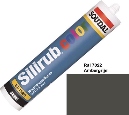 Soudal Silirub Color kit – siliconekit – montagekit  - RAL 7022 - Schaduwgrijs – 114267