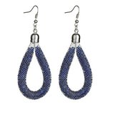 Shiny Drops Oorbellen - Blauw / 8 cm