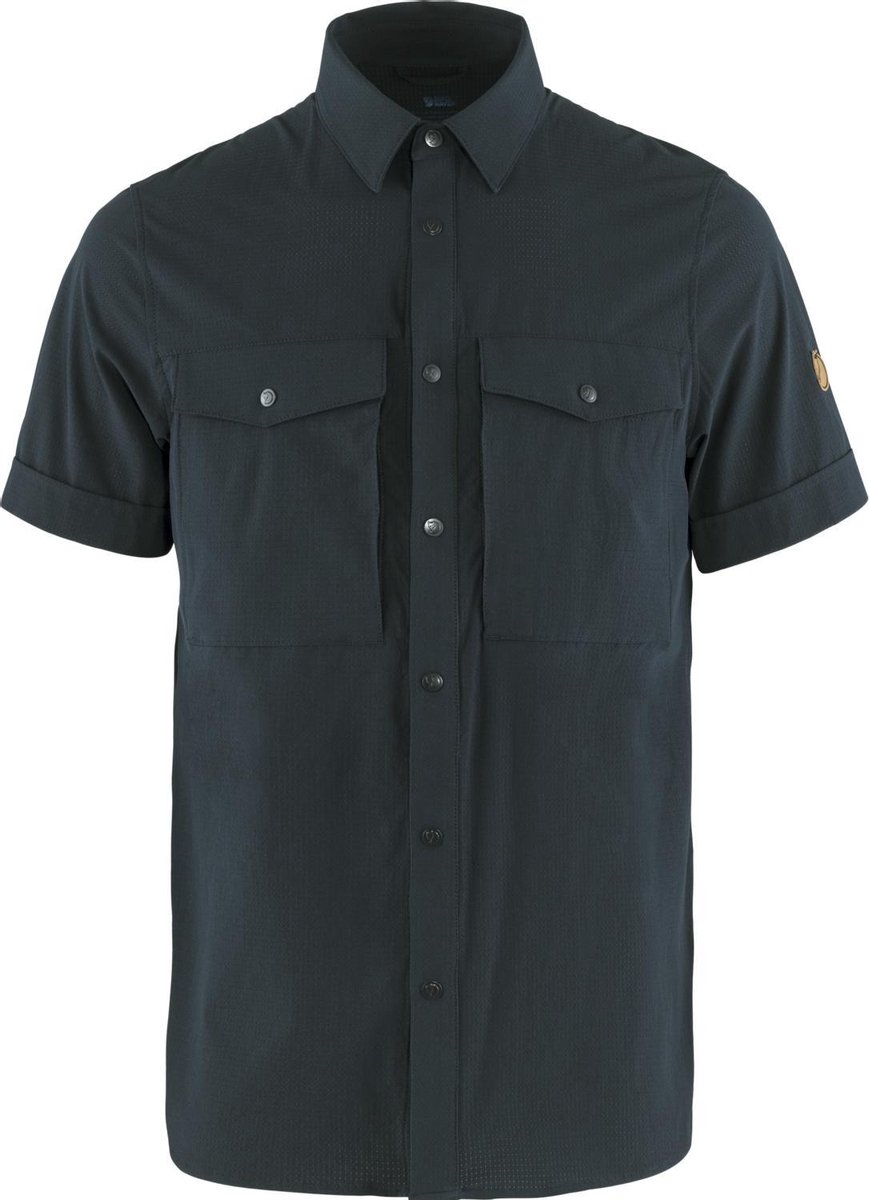 Fjallraven Abisko Trekking Shirt SS Men Outdoorblouse Heren Blauw