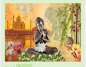 Diamond Painting Budha bij tempel 40x50 vierkante steentjes