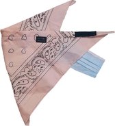 Roze Bandana Paisley mondmasker - masker- non-medical - Face mask - Mondkapje