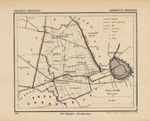 Historische kaart, plattegrond van gemeente Hoogkerk in Groningen uit 1867 door Kuyper van Kaartcadeau.com