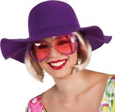 "Zomerse paarse hoed voor vrouwen - Verkleedhoofddeksel - One size"