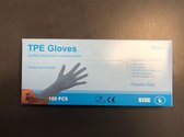 TPE Handschoenen - 100 stuks - maat L - blauw - wegwerp handschoenen - plastic handschoenen wegwerp -  latex vrije handschoenen