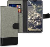 kwmobile telefoonhoesje voor Huawei P Smart (2020) - Hoesje met pasjeshouder in grijs / zwart - Case met portemonnee