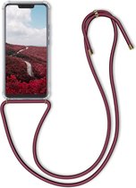 kwmobile telefoonhoesje compatibel met Huawei Mate 20 Lite - Hoesje met koord - Back cover in donkerrood