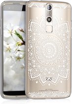 kwmobile telefoonhoesje voor ZTE Axon Mini - Hoesje voor smartphone in wit / transparant - Bloemen design