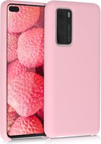 kwmobile telefoonhoesje voor Huawei P40 - Hoesje met siliconen coating - Smartphone case in mat roségoud