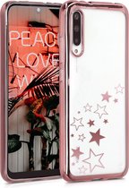 kwmobile hoesje voor Xiaomi Mi A3 / CC9e - backcover voor smartphone - Sterren Mix design - roségoud / roségoud / transparant
