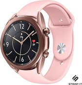 Siliconen Smartwatch bandje - Geschikt voor  Samsung Galaxy Watch 3 sport bandje 41mm - roze - Strap-it Horlogeband / Polsband / Armband