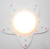 Funnylight baby en kinder LED lamp  Ster wit met multicolour sterren - Trendy plafonniere voor de jongens en meisjes slaapkamer