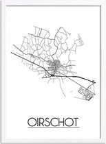 Oirschot Plattegrond poster A3 + Fotolijst Wit (29,7x42cm) - DesignClaudShop