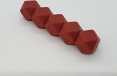 Siliconen kralen Hexagon 17mm – 5 STUKS ROESTBRUIN - Vele kleuren beschikbaar – Wood & Fun