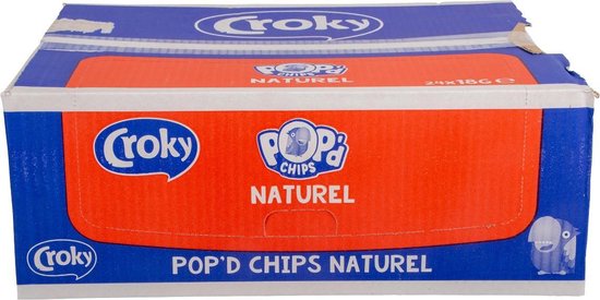 Croky Pop Chips Naturel Smaak - Doos 24 zakjes van 18gram | bol.com
