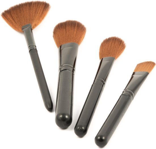 SouSou Beauty® 12 Delige Make-up Kwasten Set in een Mooie Koker - Make-up brush set - Zwart - SouSou Beauty