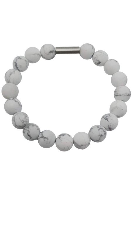 Dames Natuursteen Armband Howliet | Wit Goud | Stone Nature