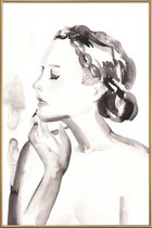 JUNIQE - Poster met kunststof lijst Gently Does It -30x45 /Wit & Zwart