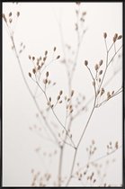 JUNIQE - Poster met kunststof lijst Wild Flower Natural Beige 1 -13x18