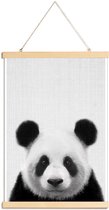 JUNIQE - Posterhanger Panda zwart-wit foto -40x60 /Grijs & Wit