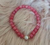 Armband - Tequila Sunrise - 6mm - Elastisch - Natuursteen