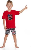 Kinderpyjama Amerika rood met bedrukte broek - 110/116